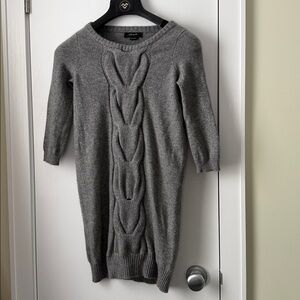 Christopher Fischer Cashmere Cable Knit 3/4 Sleeve Long Sweater dress Size:XS